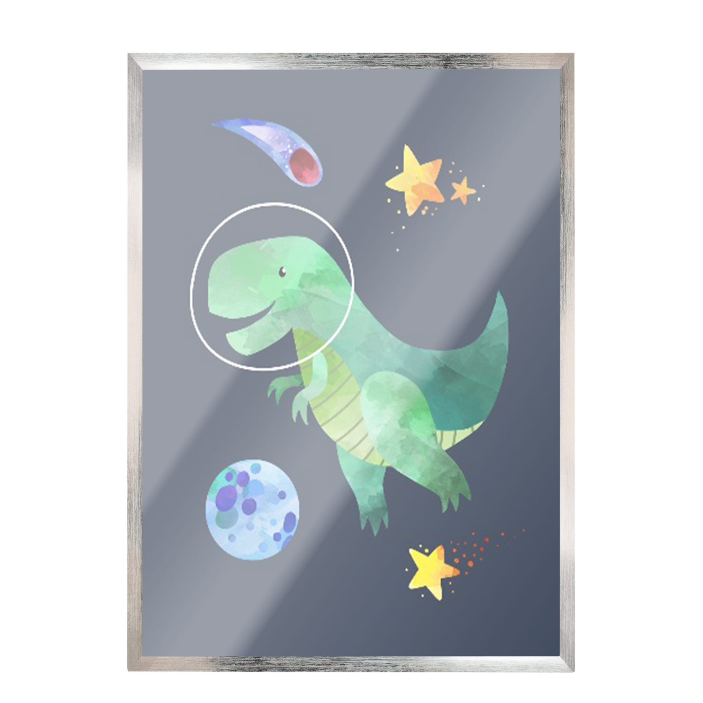 Ilustración dinosaurios espaciales, decoración 324