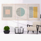 Pintura geométrica lineas negra, beige 372