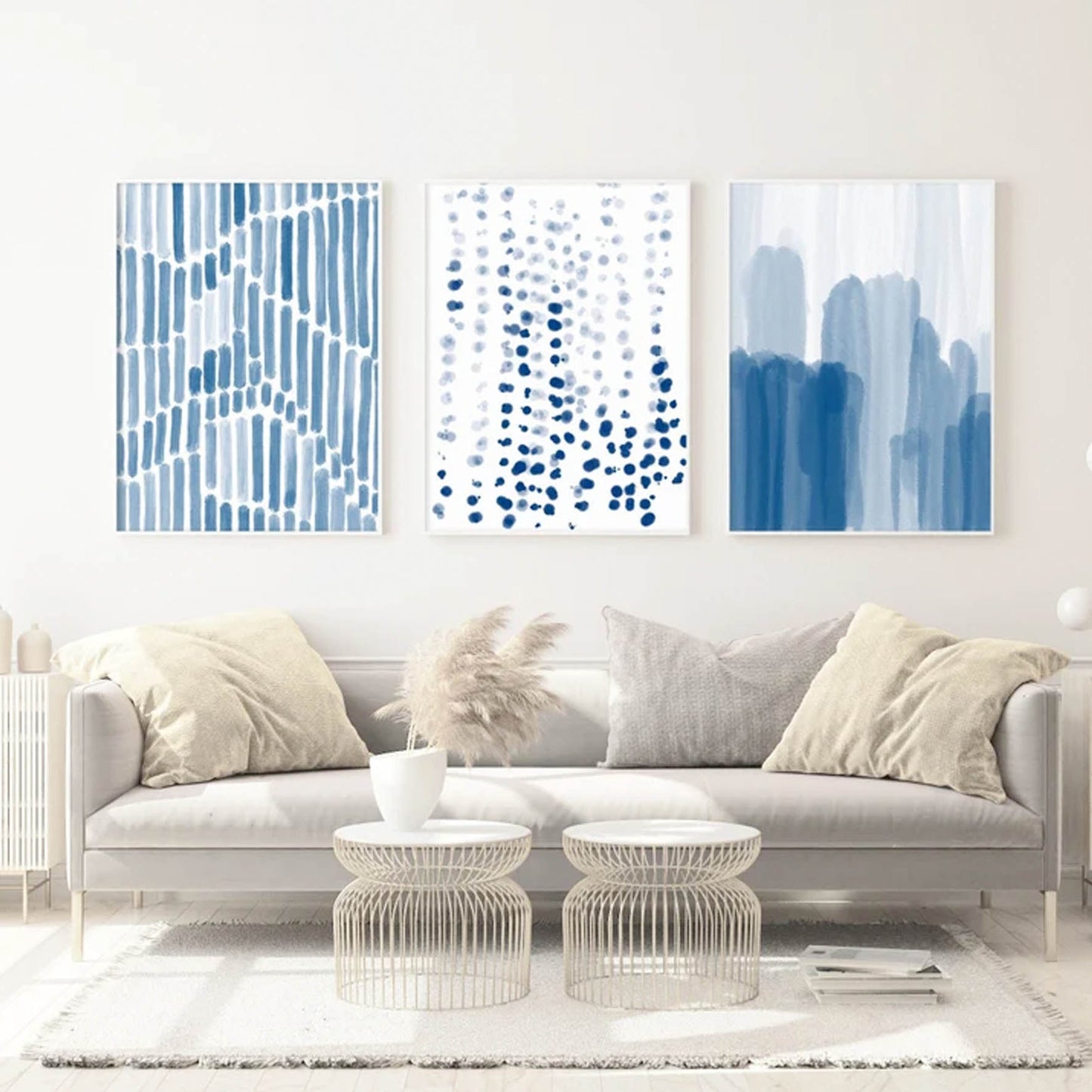 Pintura abstracta acuarela azul 46