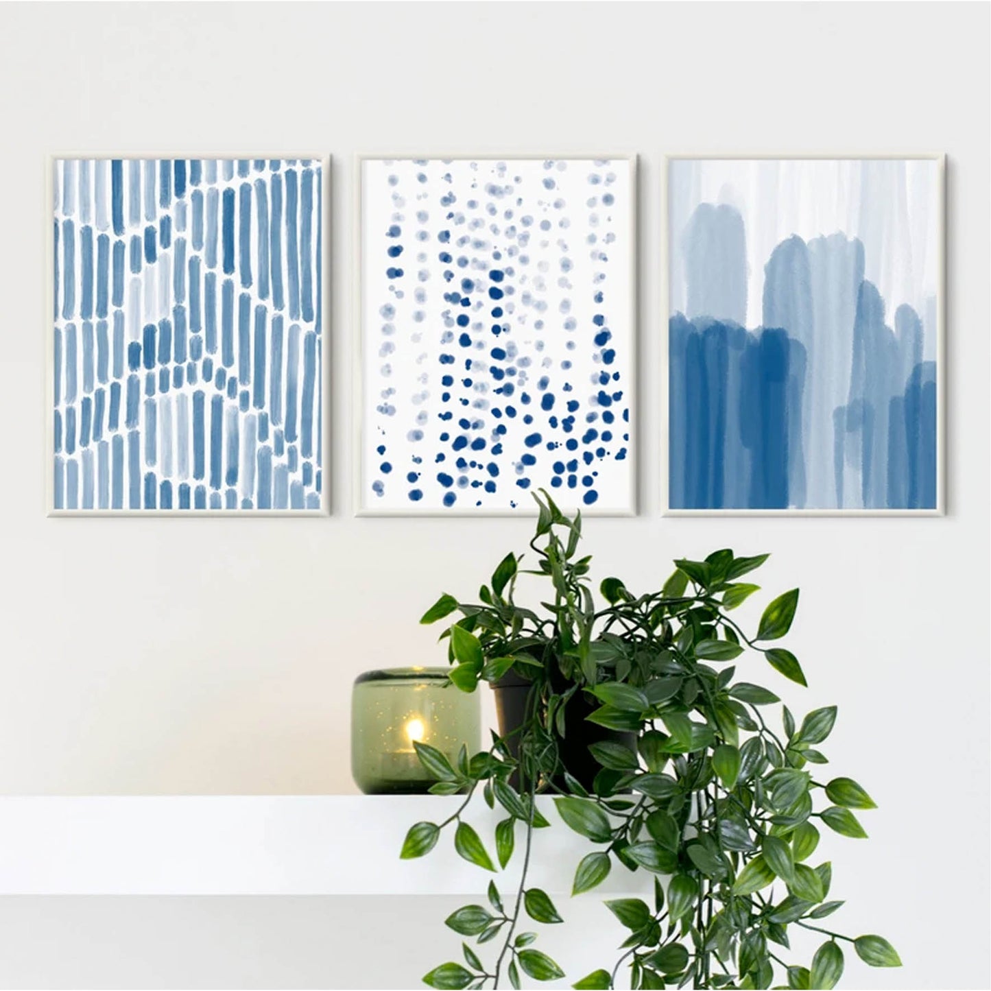 Pintura abstracta acuarela azul 46