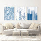 Pintura abstracta acuarela azul 48