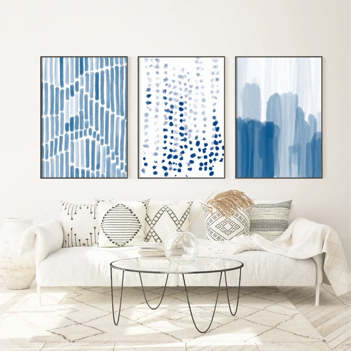 Pintura abstracta acuarela azul 46