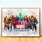 Marvel cartel superhéroes acuarela 64