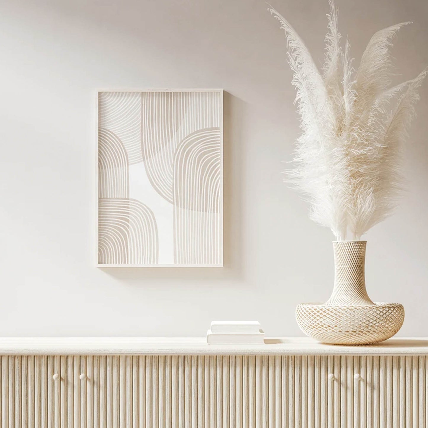 Geométrico beige, Decoración boho de arte abstracto 6